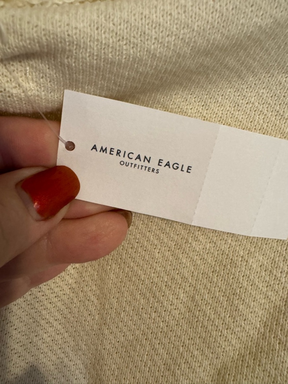 NWT  RET: $50    American Eagle Cream Casual Crop Pullover   SMALL    #A - Picture 8 of 9